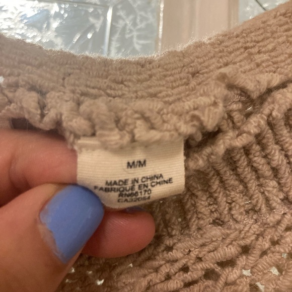 Unique knit oatmeal Anthropologie sweater Size M - Picture 3 of 4
